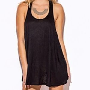 Black Slub Tank Dress